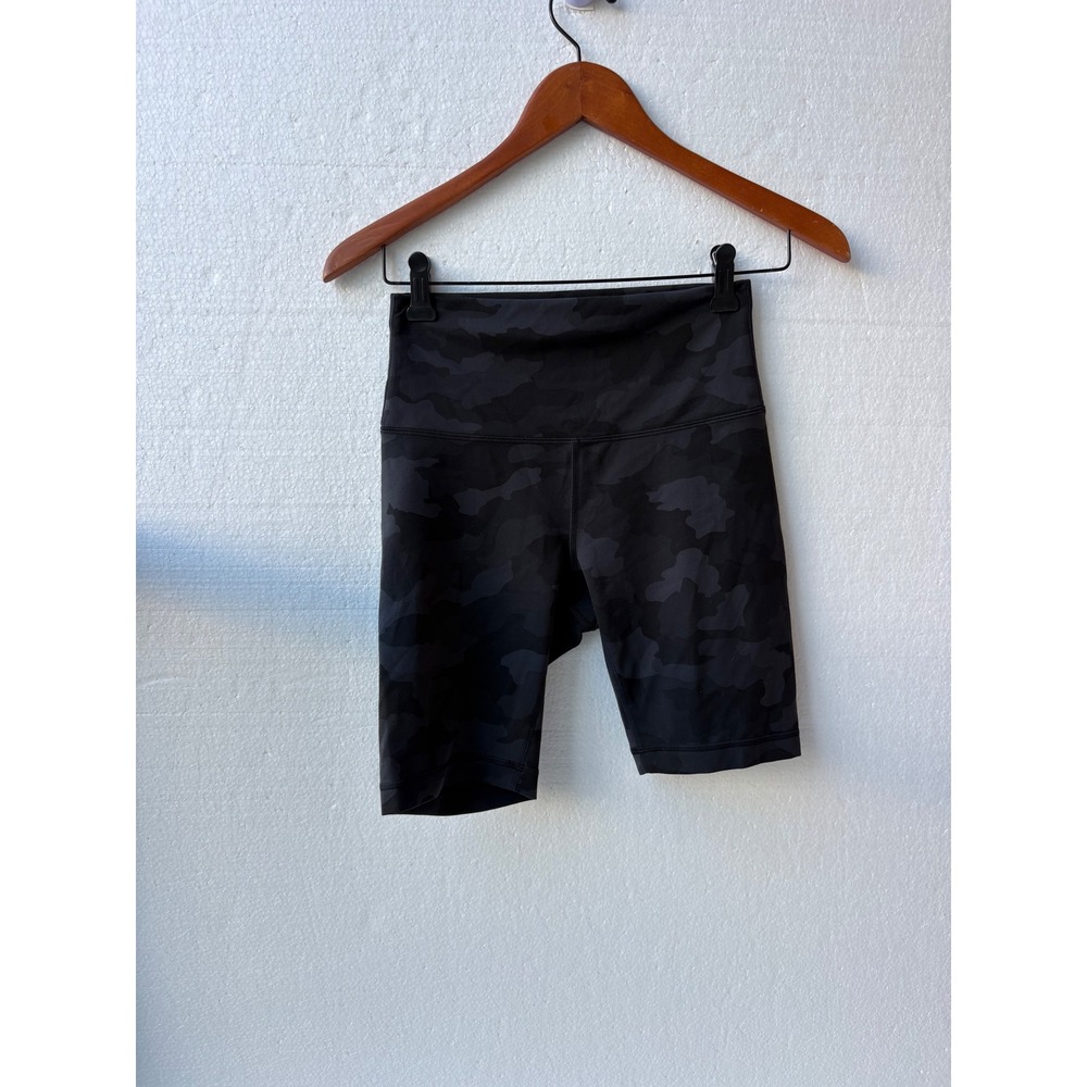 Lululemon Wunder Train High Rise Biker Shorts Everlux Camo Gym Workout - Picture 7 of 7